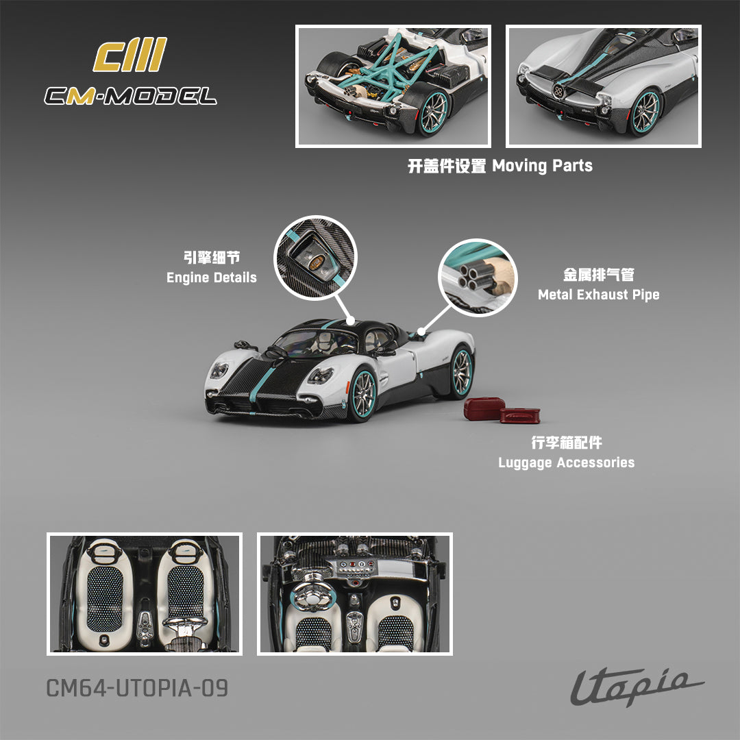 PRE-ORDER CM-Model 1:64 Pagani Utopia Pearl White Carbon