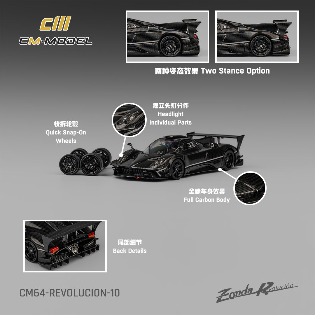 PRE-ORDER CM-Model 1:64 Pagani Zonda Revolucion Full Carbon