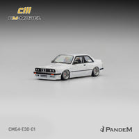 Thumbnail for PRE-ORDER CM Model 1:64 Pandem M3 E30, Pearl White W/ Quick Snap On Wheels