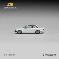 Thumbnail for PRE-ORDER CM Model 1:64 Pandem M3 E30, Pearl White W/ Quick Snap On Wheels