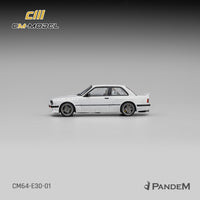 Thumbnail for PRE-ORDER CM Model 1:64 Pandem M3 E30, Pearl White W/ Quick Snap On Wheels