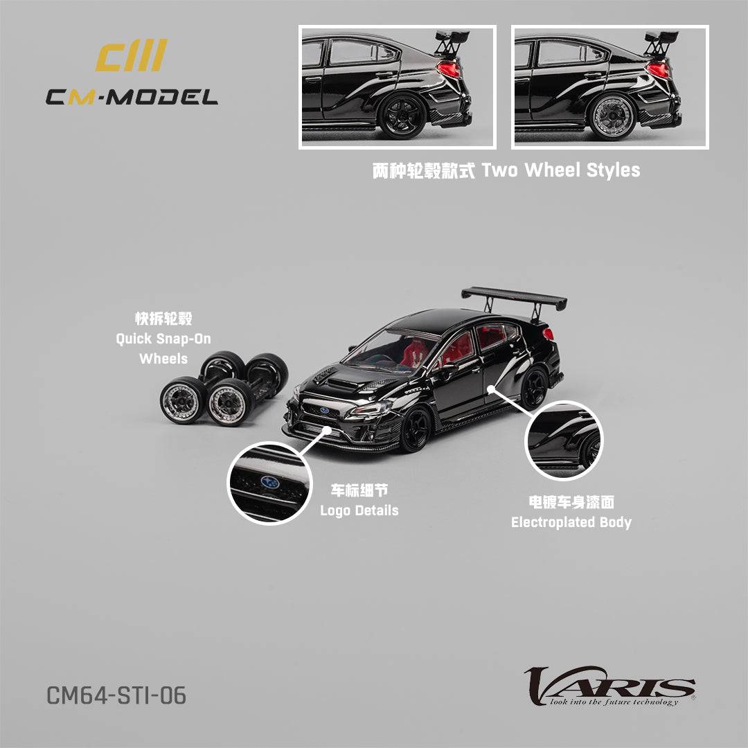 PRE-ORDER CM-Model 1:64 Subaru WRX STI Varis WideBody 2.0 Chome Black