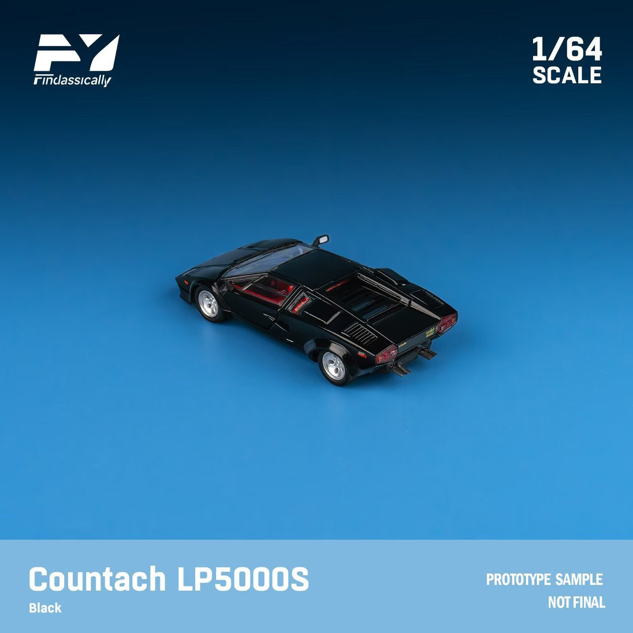 PRE-ORDER Finclassically 1:64 Lamborghini Countach Metallic Black