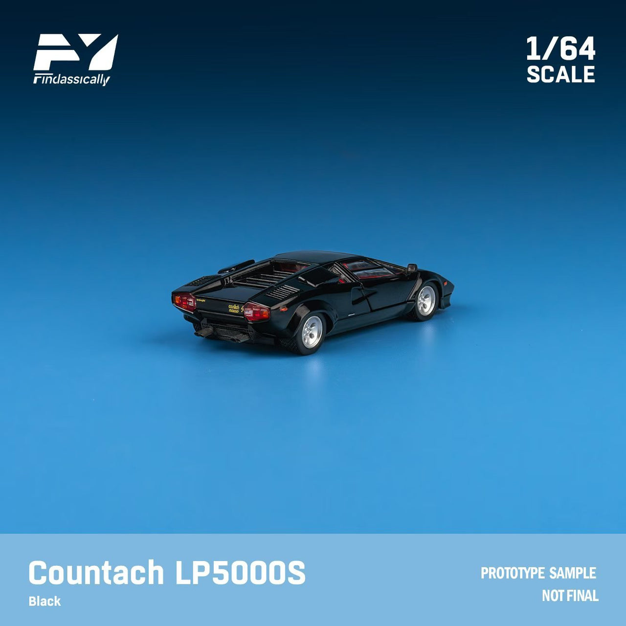PRE-ORDER Finclassically 1:64 Lamborghini Countach Metallic Black