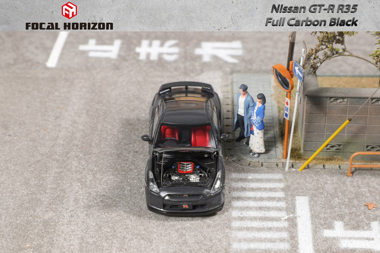 PRE-ORDER Focal Horizon 1:64 Nissan GT-R R35 Full Carbon Black