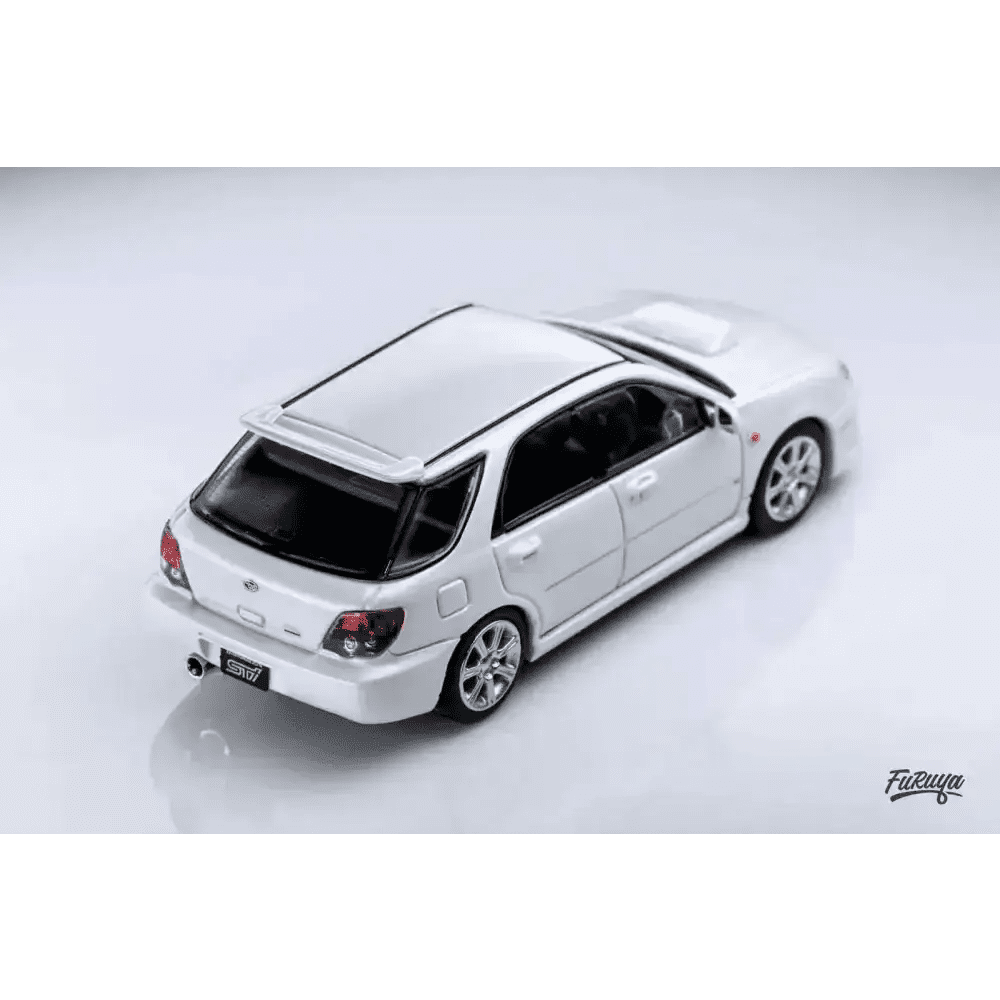 PRE-ORDER Furuya 1:64 Subaru Impreza WRX STi 9th GEN Wagon Pearl White w/ Roof Box