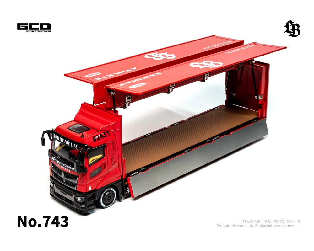 PRE-ORDER GCD 1:64 LBWK Mitsubishi Fuso Super Great Super Silhouette -Red - Special Edition