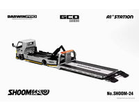 Thumbnail for PRE-ORDER GCD 1:64 SHOOM64 1:64 DarwinPRO AIRFORCE Hino 300 Custom Drop-Bed Car Carrier Grey Special Edition