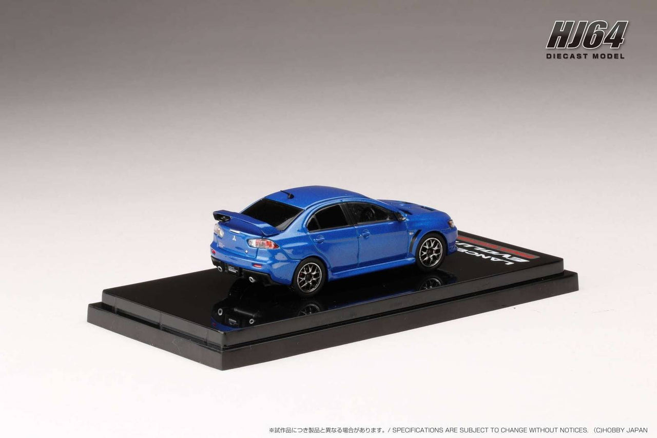 PRE-ORDER Hobby Japan 1:64 Mitsubishi Lancer Evolution X Final Edition w/Engine Display BLUE