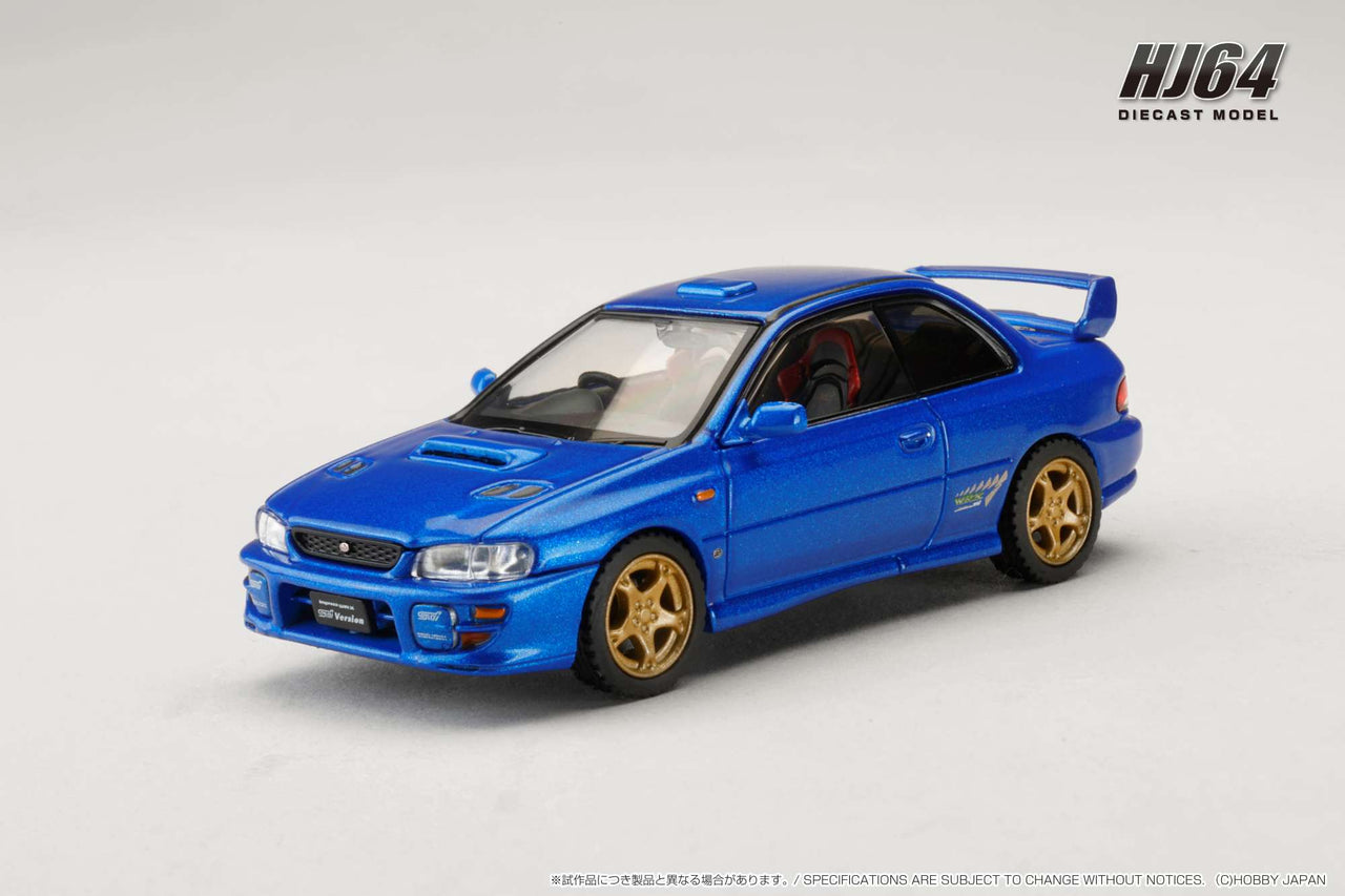 PRE-ORDER Hobby Japan 1:64 SUBARU Impreza PURE SPORTS COUPE WRX type R STi Version V Limited, Sonic Blue Mica