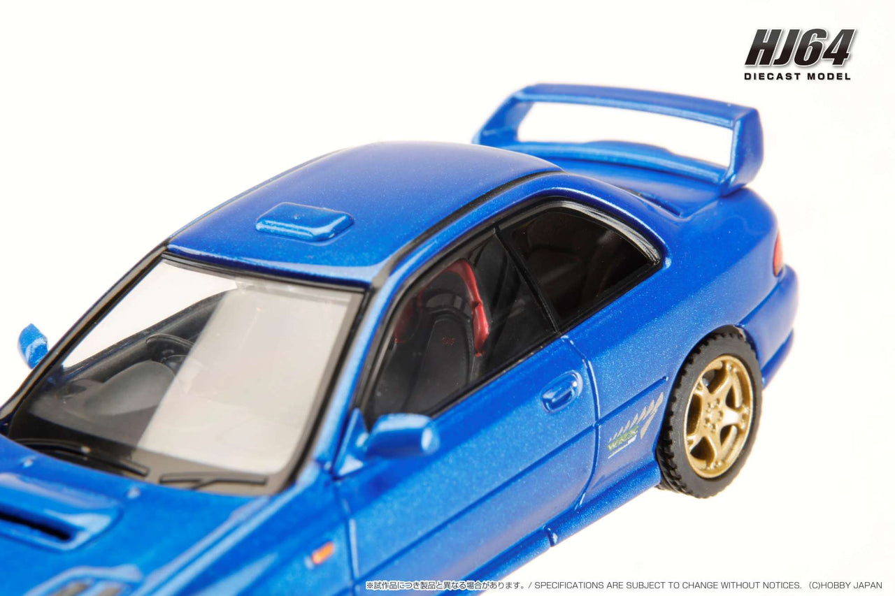 PRE-ORDER Hobby Japan 1:64 SUBARU Impreza PURE SPORTS COUPE WRX type R STi Version V Limited, Sonic Blue Mica