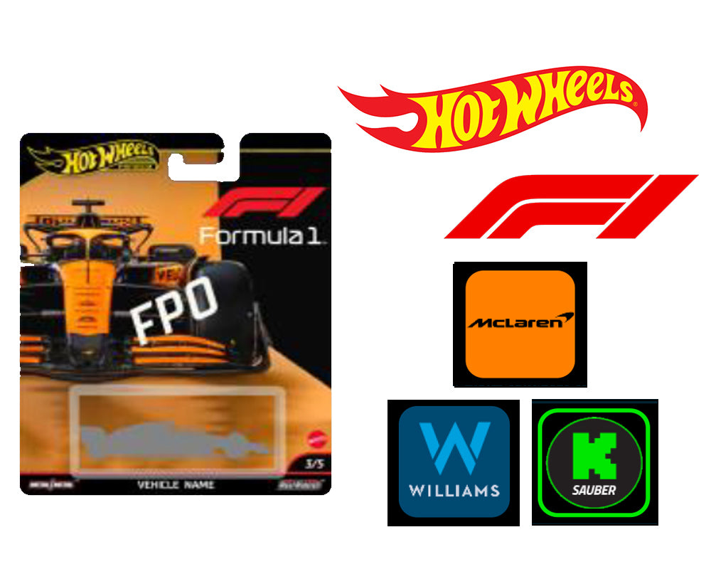 PRE-ORDER Hot Wheels 1:64 F1 Racing Premium G Assortment – Team McLaren, Williams, KICK CASE