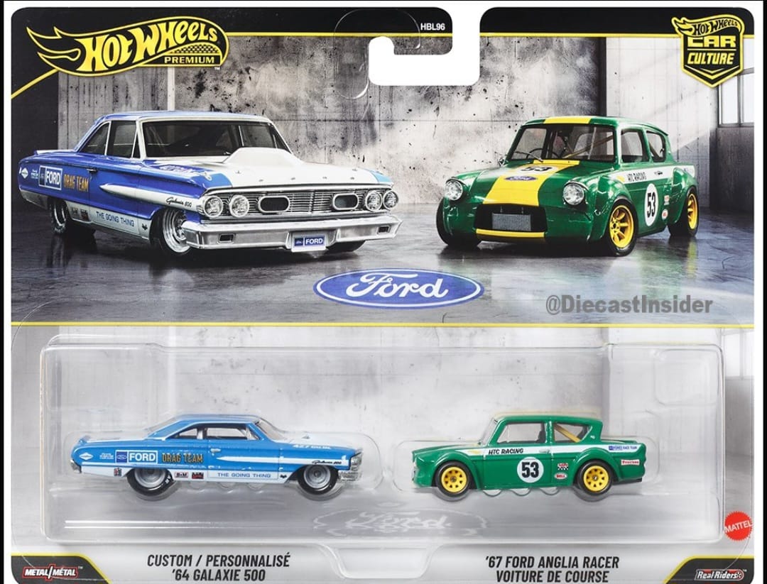 PRE-ORDER Hot Wheels 1:64 Premium Car Culture 2 Pack 64 Galaxie 500 / 67 Ford Anglia