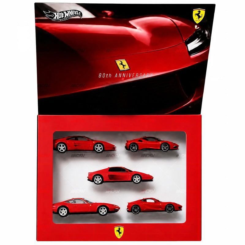 PRE-ORDER Hot Wheels 1:64 Silver Series Ferrari 80th Anniversary 5 Pack