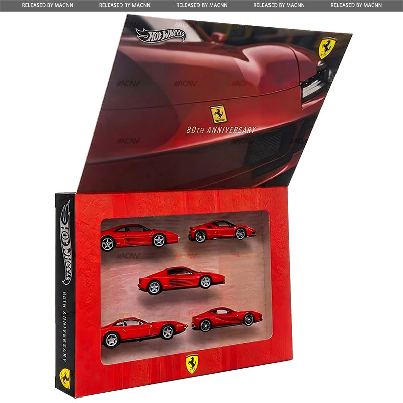 PRE-ORDER Hot Wheels 1:64 Silver Series Ferrari 80th Anniversary 5 Pack