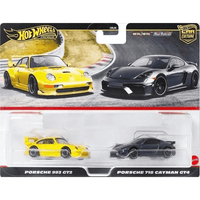 Thumbnail for PRE-ORDER Hot Wheels Premium 1:64 2 Pack Porsche 993 GT2/Porsche 718 Cayman GT4