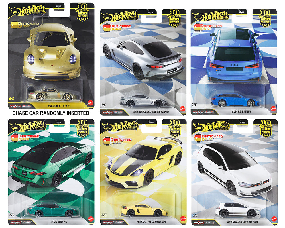 PRE-ORDER Hot Wheels Premium 1:64 Car Culture 2026 Deutschland Design SET 1-5