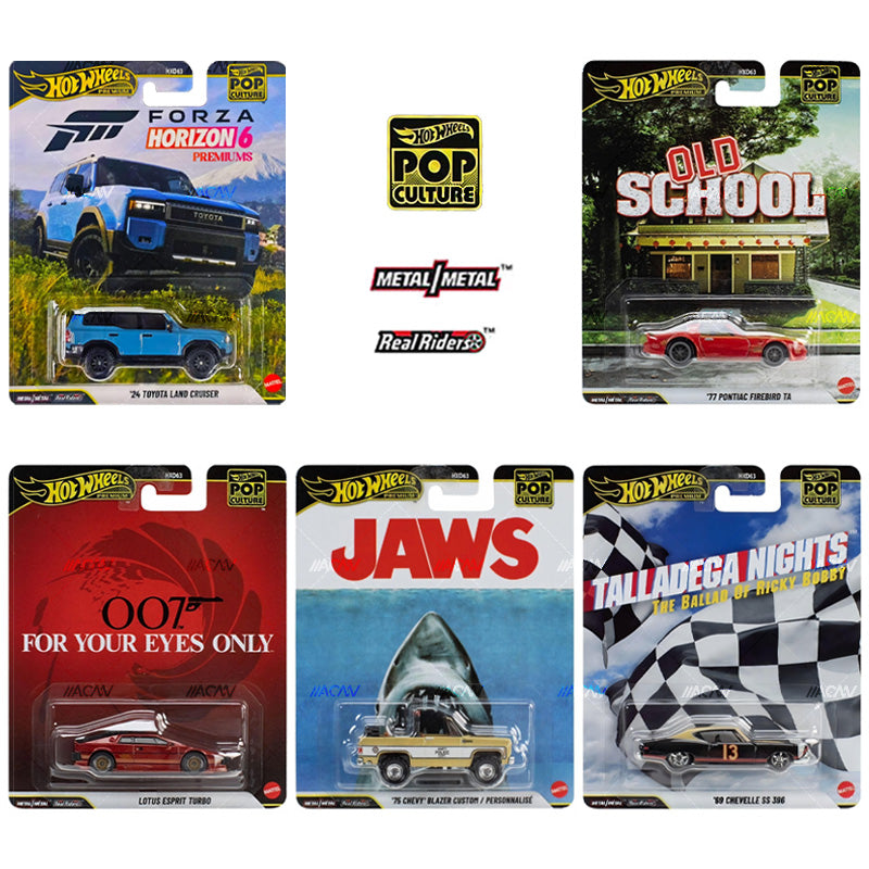 PRE-ORDER Hot Wheels Premium 1:64 Pop Culture 2026 T Assortment Complete Set 1-5