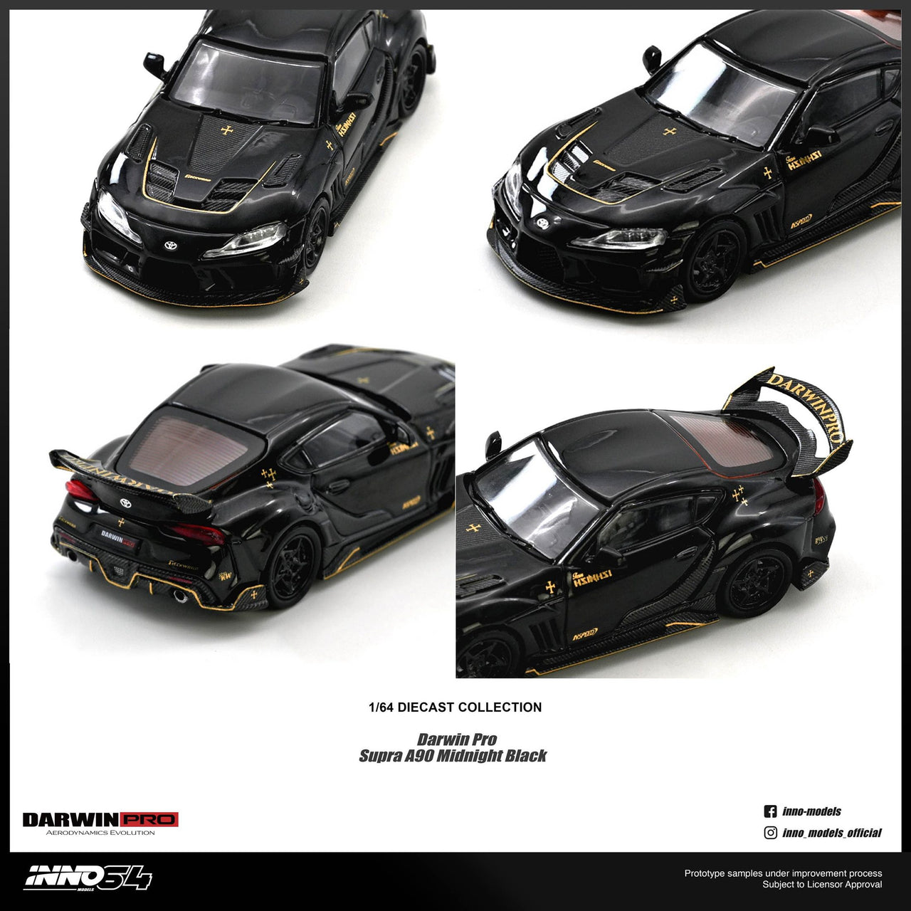 PRE-ORDER INNO64 1:64 DARWIN PRO Supra A90 Gloss Black