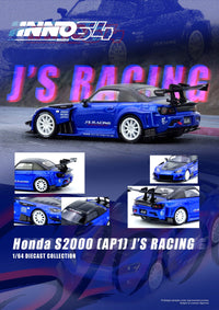 Thumbnail for PRE-ORDER INNO64 1:64 HONDA S2000 J'S RACING Blue