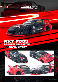 Thumbnail for PRE-ORDER INNO64 1:64 LB-Super Silhouette Mazda FD3S RX-7 Advan Livery