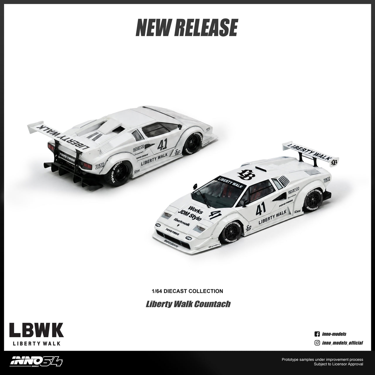 PRE-ORDER INNO64 1:64 LIBERTY WALK COUNTACH