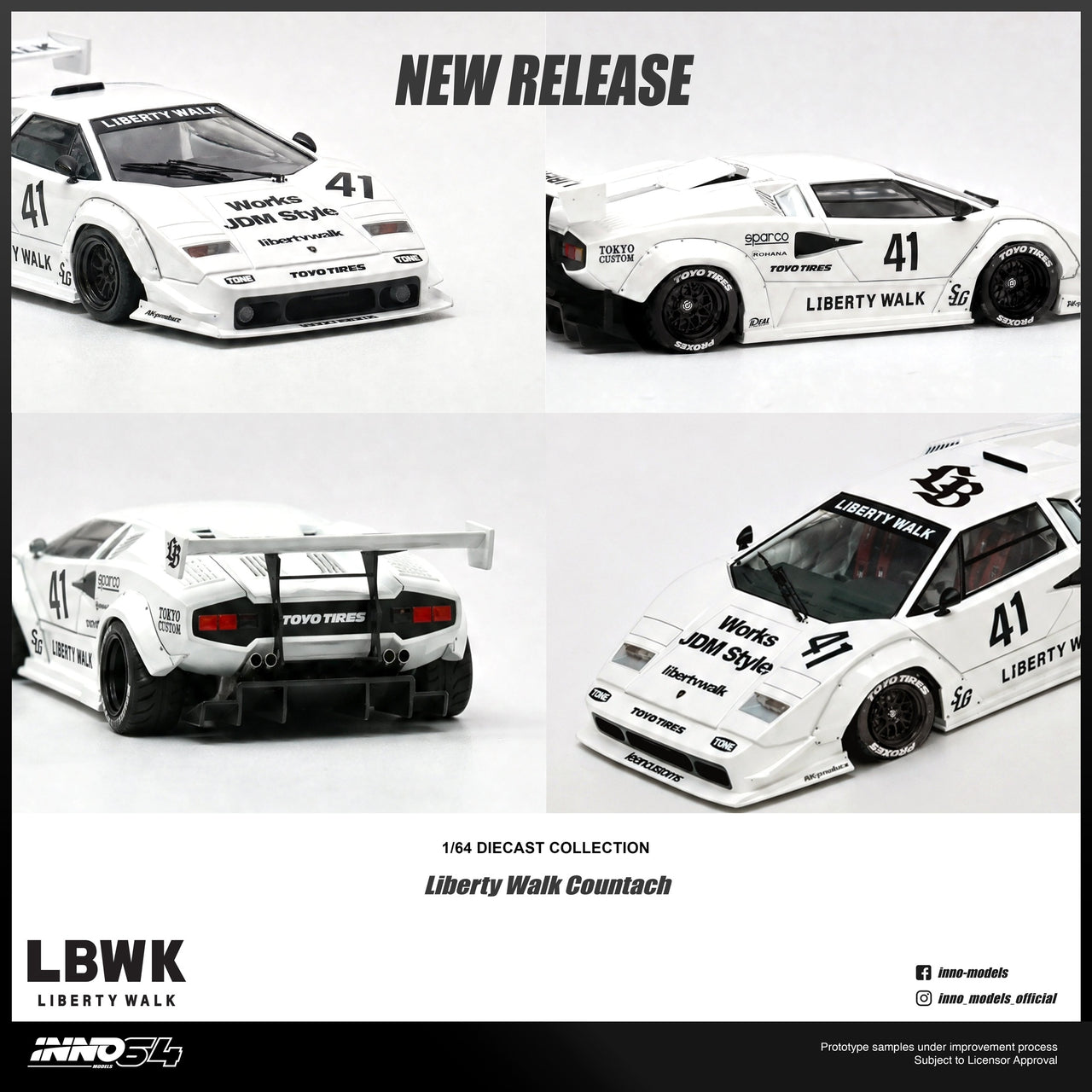 PRE-ORDER INNO64 1:64 LIBERTY WALK COUNTACH