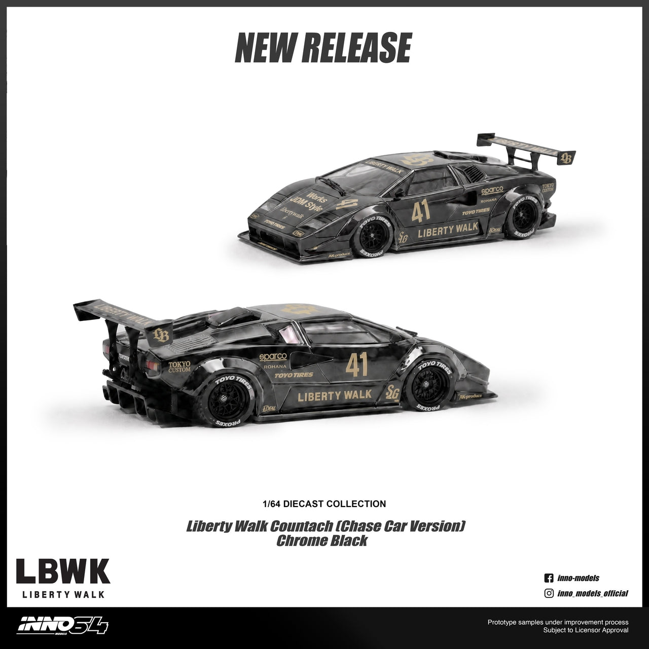 PRE-ORDER INNO64 1:64 LIBERTY WALK COUNTACH