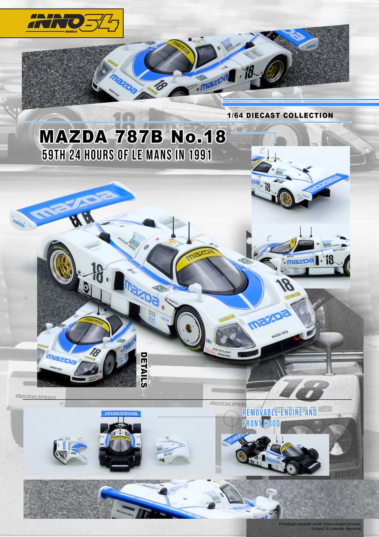 PRE-ORDER INNO64 1:64 MAZDA 787B No.18 59th 24 Hours Le Mans 1991