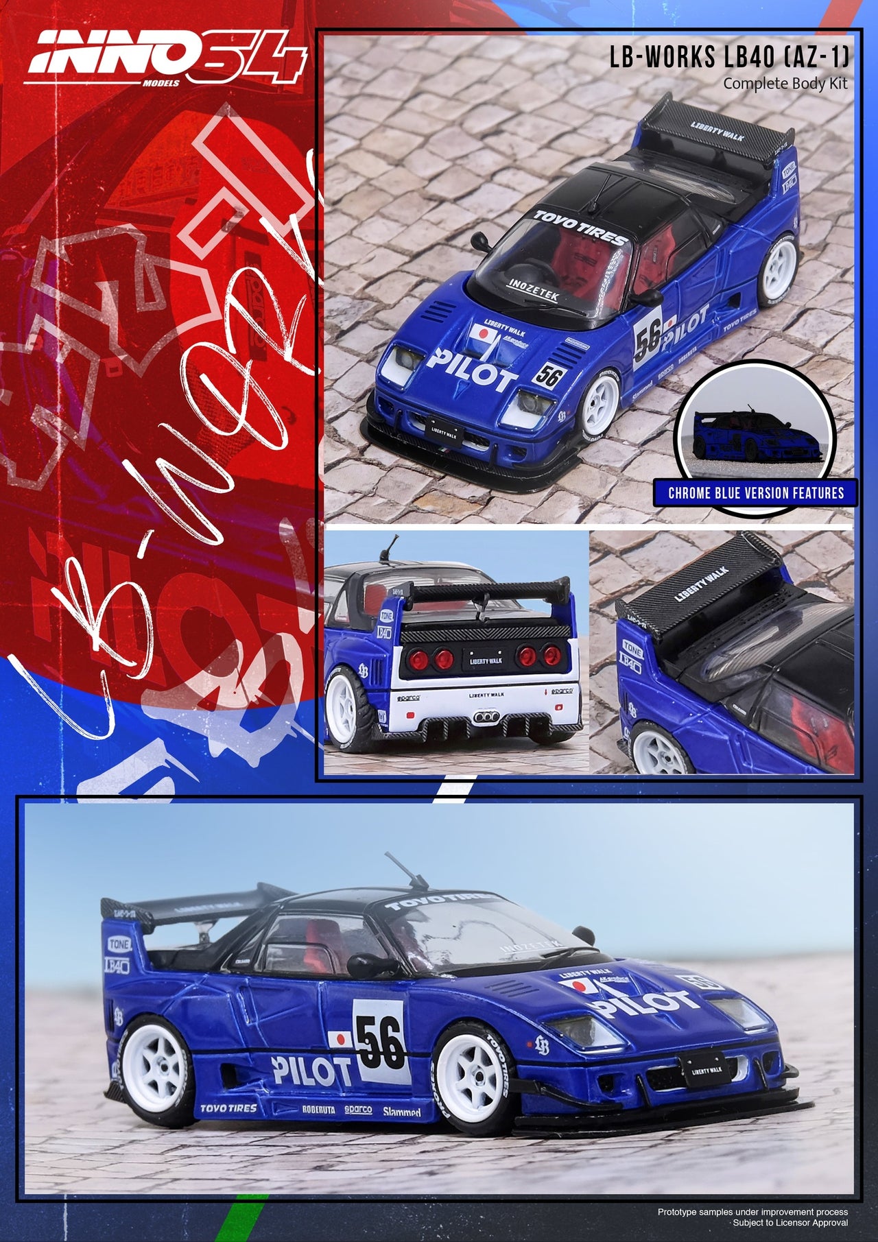 PRE-ORDER INNO64 1:64 MAZDA AZ-1 LIBERTY WALK LB40 "PILOT"