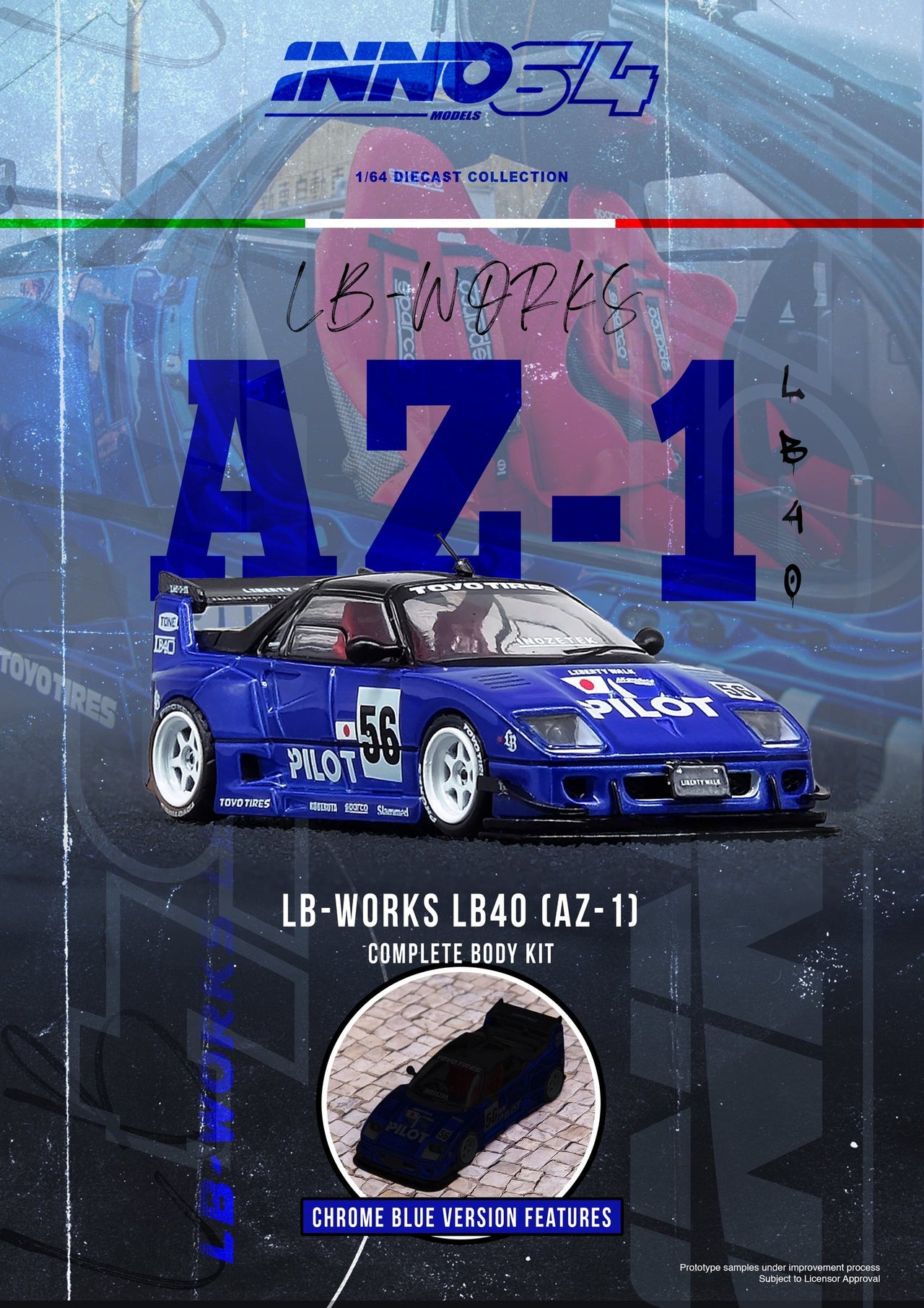 PRE-ORDER INNO64 1:64 MAZDA AZ-1 LIBERTY WALK LB40 "PILOT"