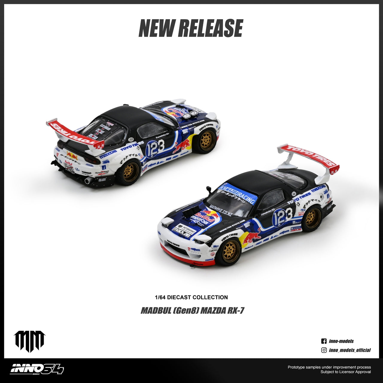 PRE-ORDER INNO64 1:64 MAZDA RX-7 MAD MIKE "MADBUL Gen8"