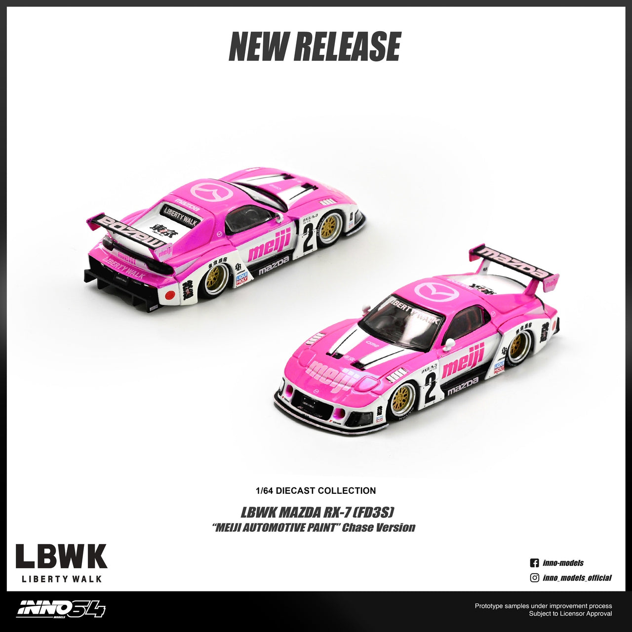 PRE-ORDER INNO64 1:64 MAZDA RX7 FD3S LB-SUPER SILHOUETTE "MEIJI"