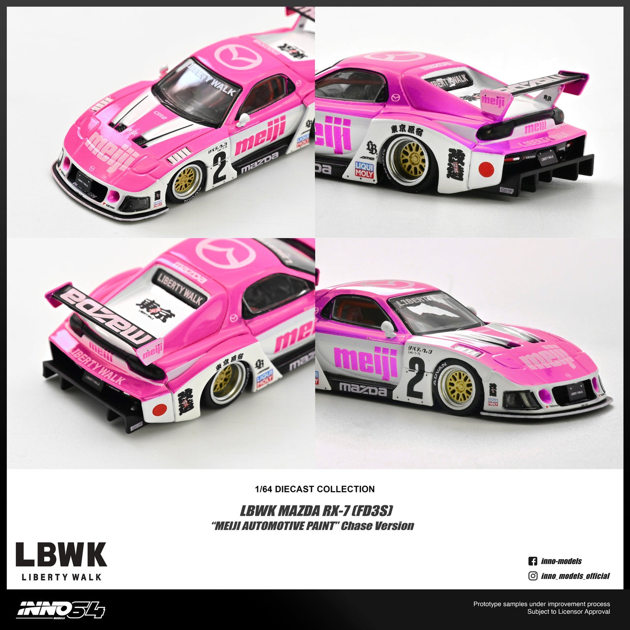 PRE-ORDER INNO64 1:64 MAZDA RX7 FD3S LB-SUPER SILHOUETTE "MEIJI"
