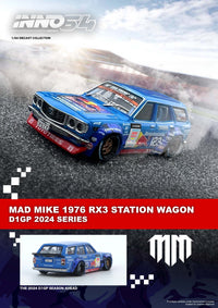 Thumbnail for PRE-ORDER INNO64 1:64 Mad Mike 1976 Mazda RX3 Station Wagon D1GP Series 2024