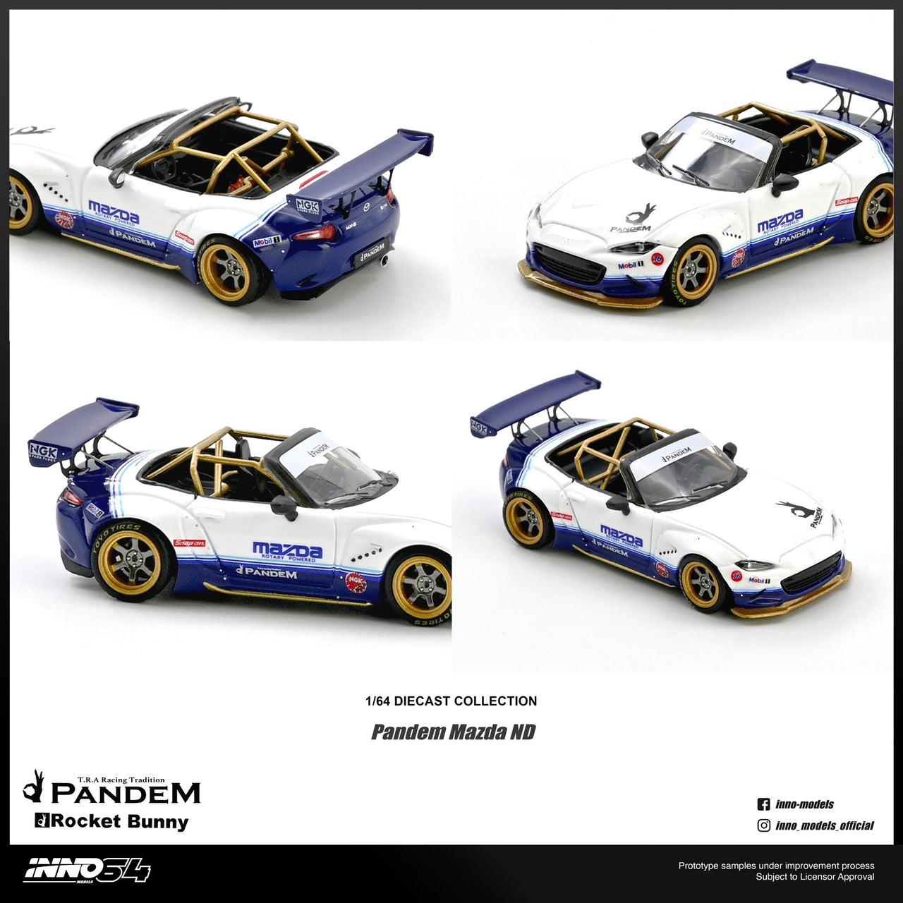 PRE-ORDER INNO64 1:64 Mazda MX-5 ND Miata "PANDEM ROCKET BUNNY" V1.0