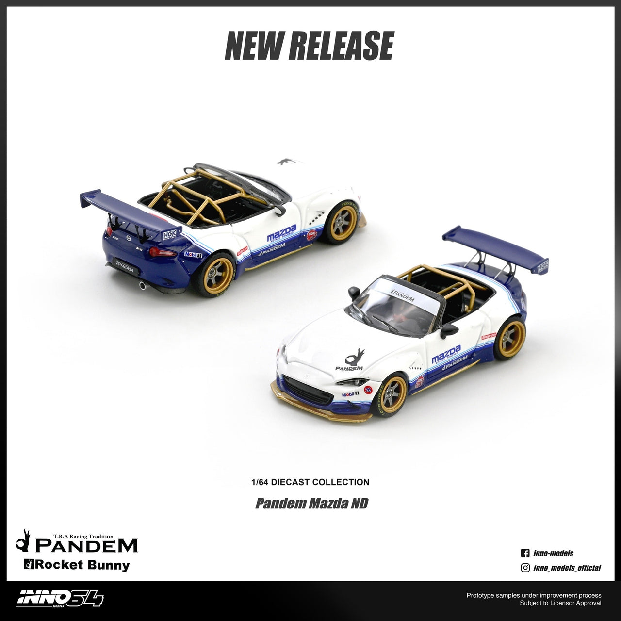 PRE-ORDER INNO64 1:64 Mazda MX-5 ND Miata "PANDEM ROCKET BUNNY" V1.0