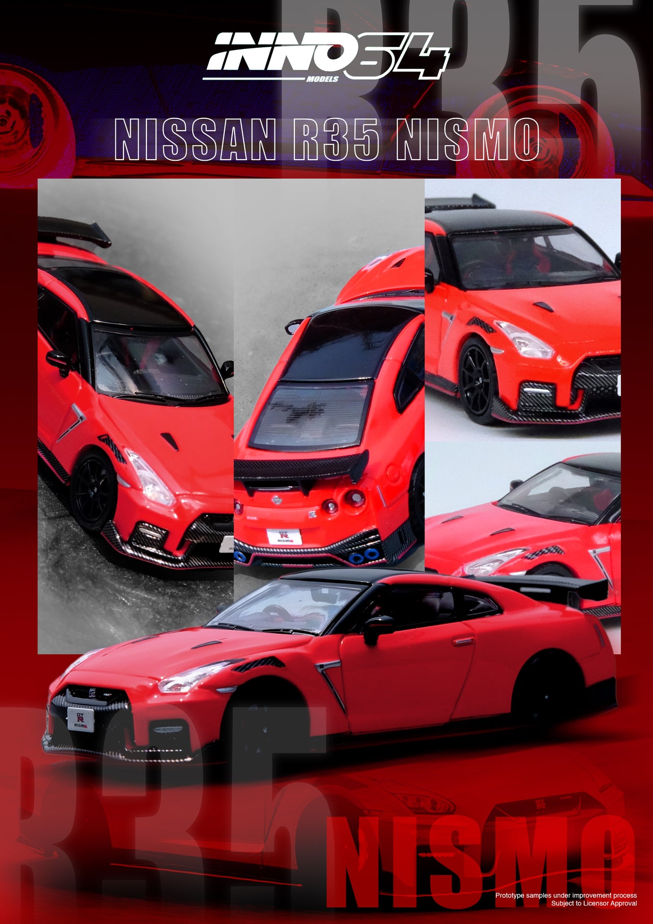 PRE-ORDER INNO64 1:64 Nissan GT-R R35 NISMO Red