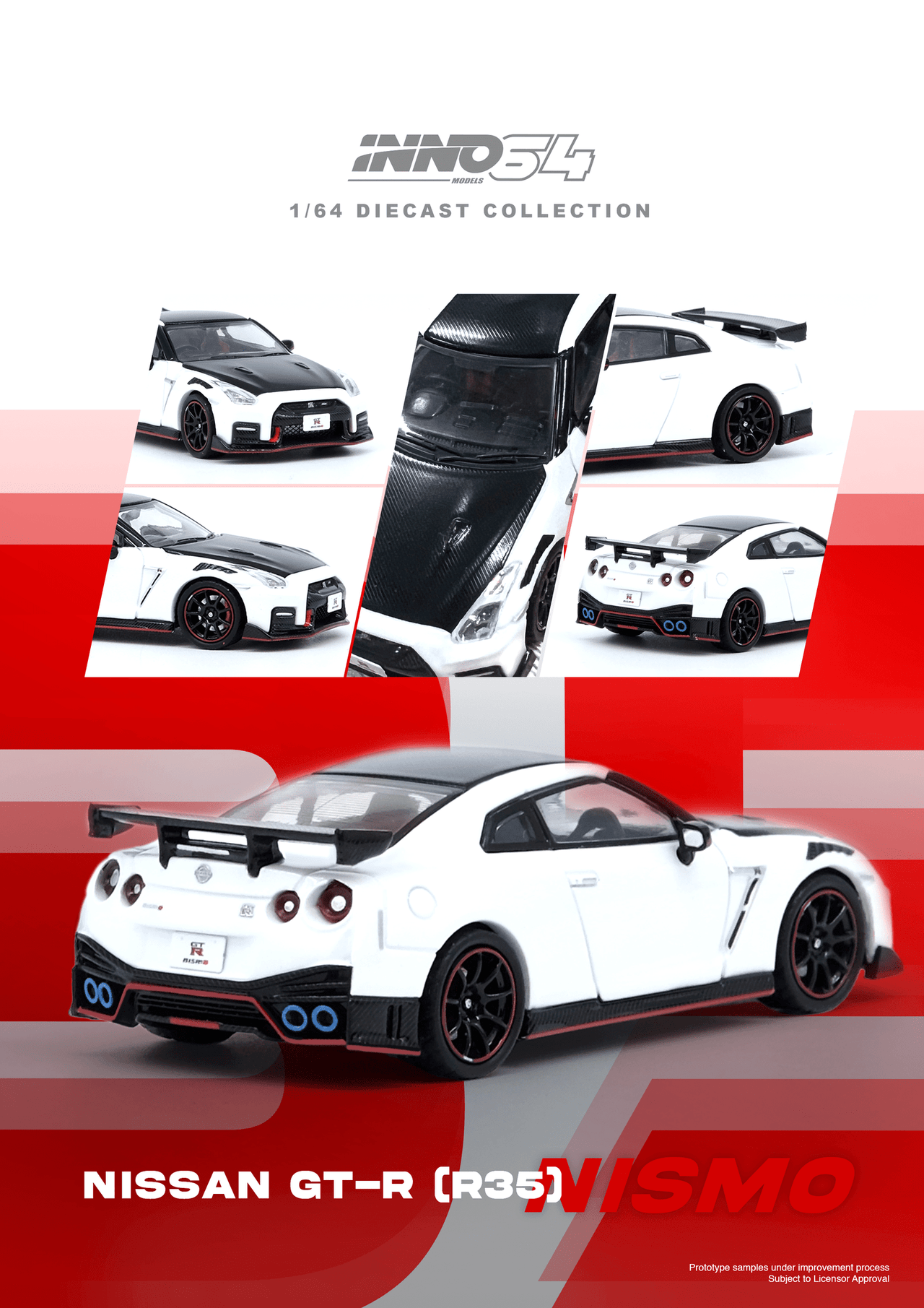 PRE-ORDER INNO64 1:64 Nissan GT-R R35 NISMO White