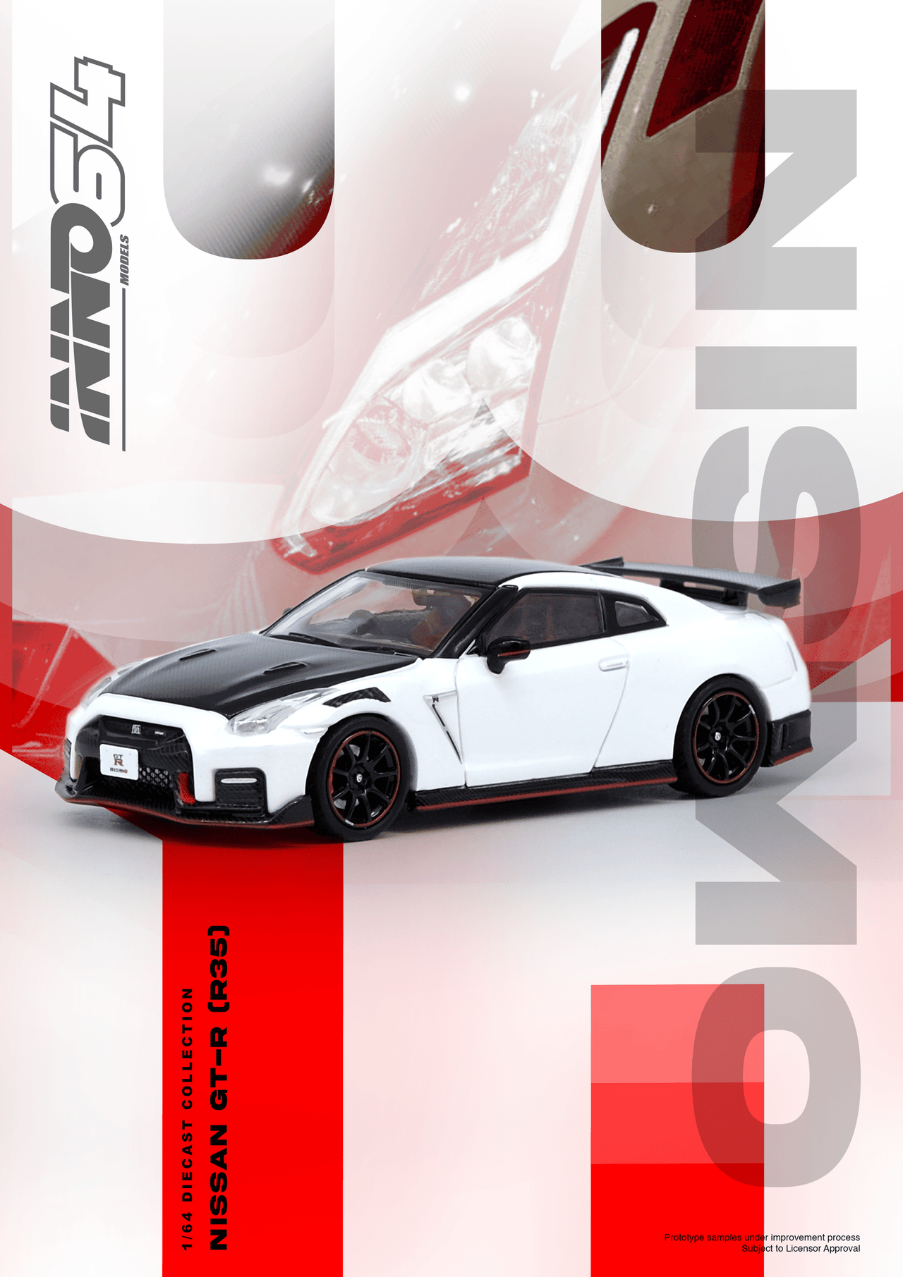 PRE-ORDER INNO64 1:64 Nissan GT-R R35 NISMO White