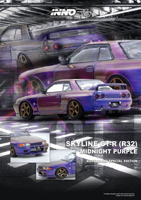 Thumbnail for PRE-ORDER INNO64 1:64 Nissan SKYLINE GT-R R32 Midnight Purple Australia Special Edition