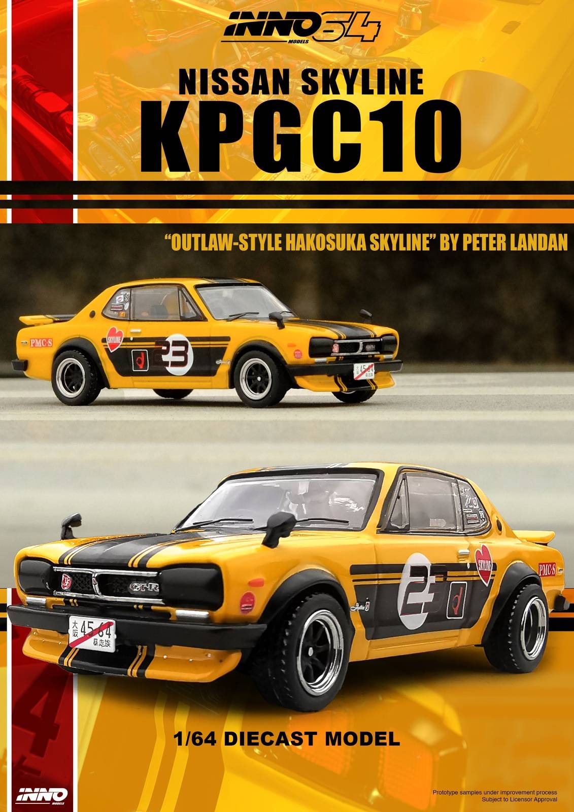 PRE-ORDER INNO64 1:64 Nissan Skyline 2000 GT-R KPGC-10 Outlaw Style