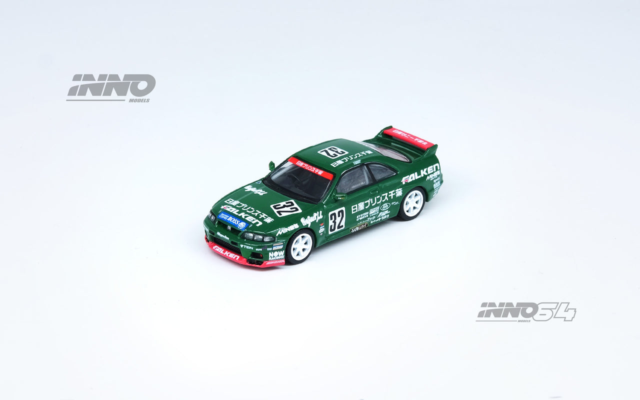 PRE-ORDER INNO64 1:64 Nissan Skyline GT-R R33 #32 "PRINCE CHIBA FALKEN" N1 Super Endurance Series - TOKACHI 24H 1996