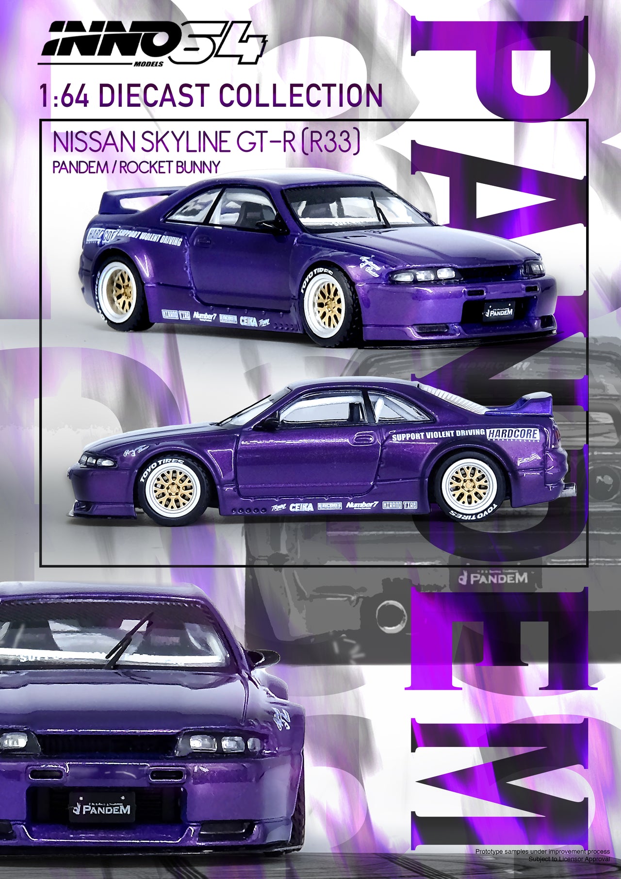 PRE-ORDER INNO64 1:64 Nissan Skyline GT-R R33 "PANDEM ROCKET BUNNY"