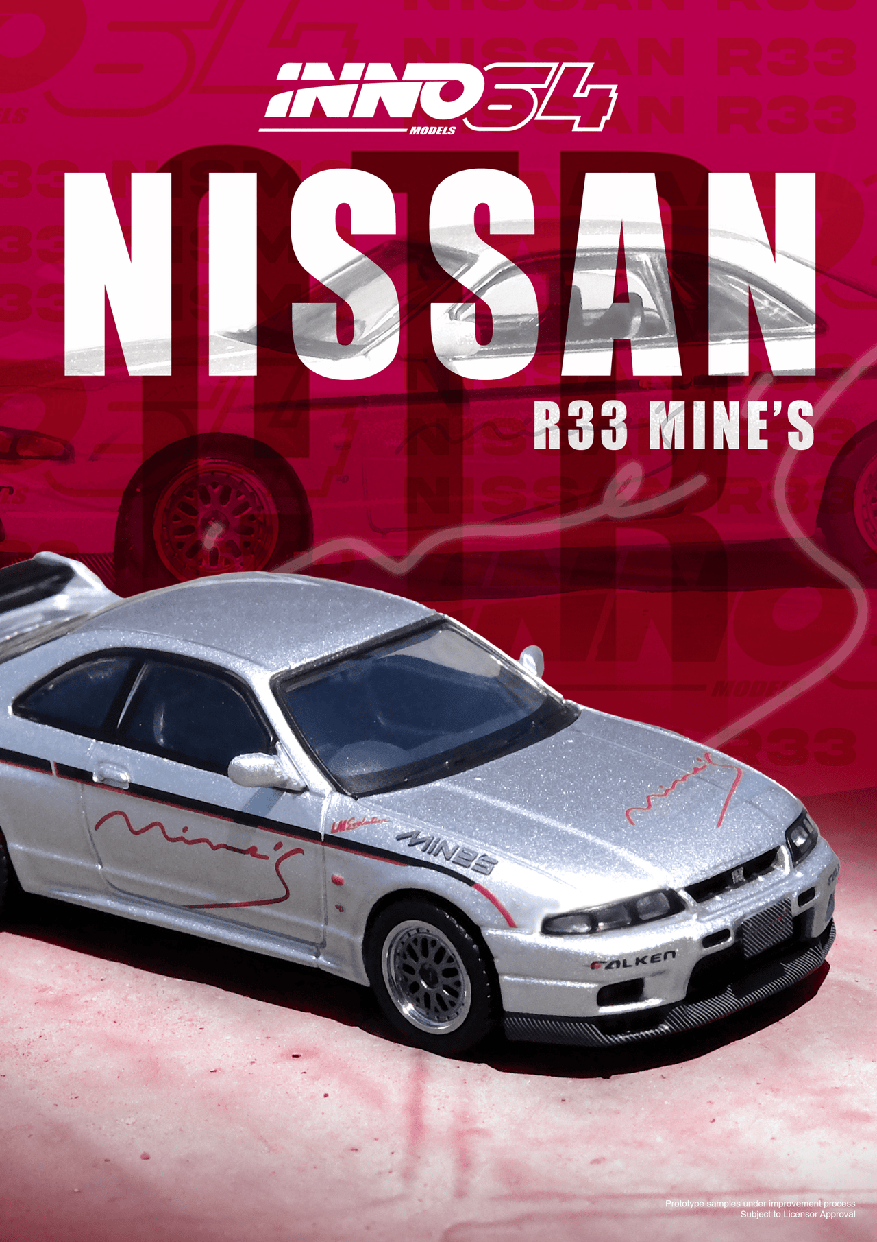 PRE-ORDER INNO64 1:64 Nissan Skyline GT-R R33 Tuned By Mines