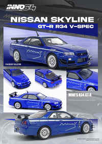 Thumbnail for PRE-ORDER INNO64 1:64 Nissan Skyline GT-R R34 V-SPEC Tuned by 