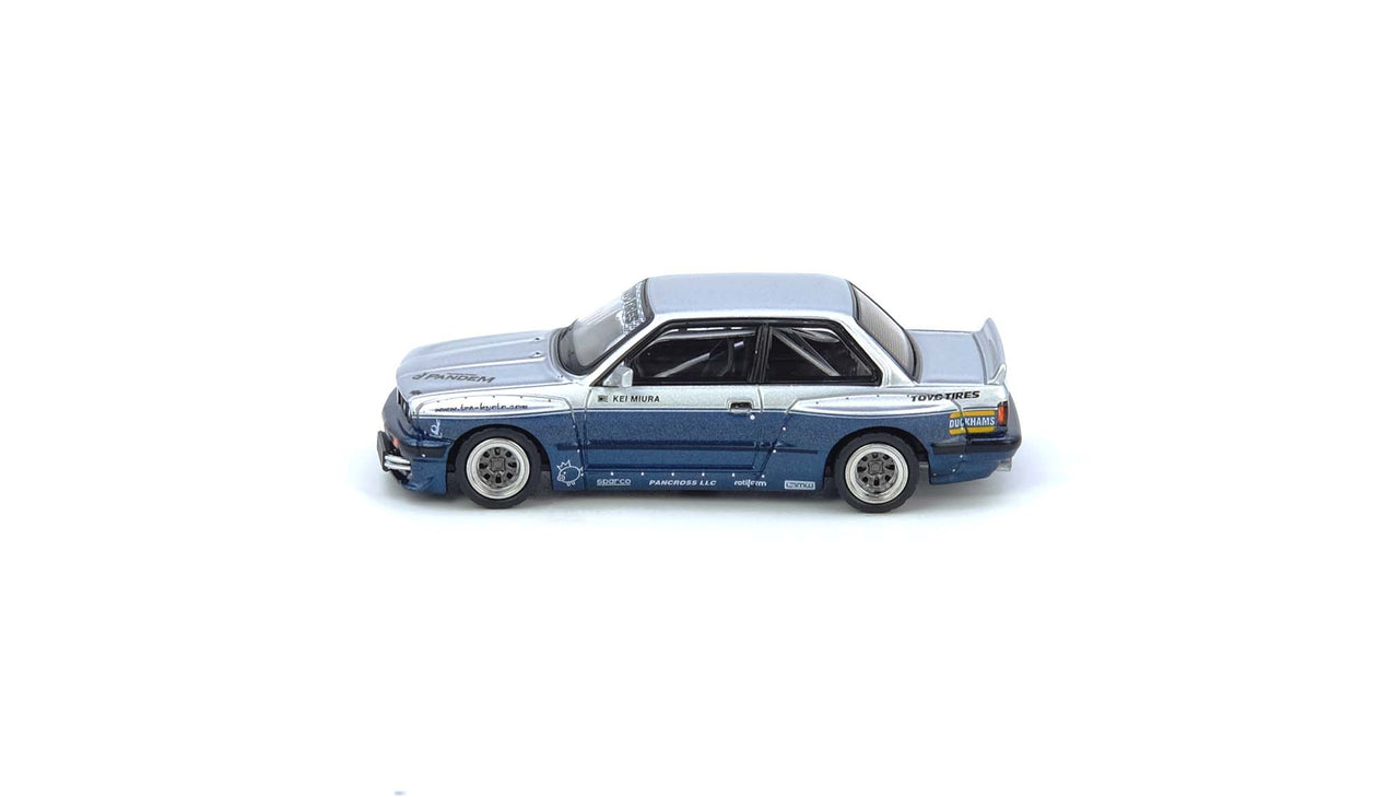 PRE-ORDER INNO64 1:64 PANDEM E30 M3 Silver/Blue