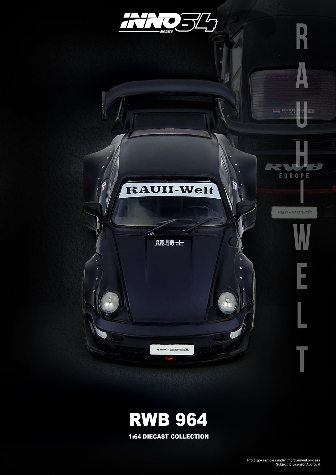 PRE-ORDER INNO64 1:64 RWB 964 Black Matt