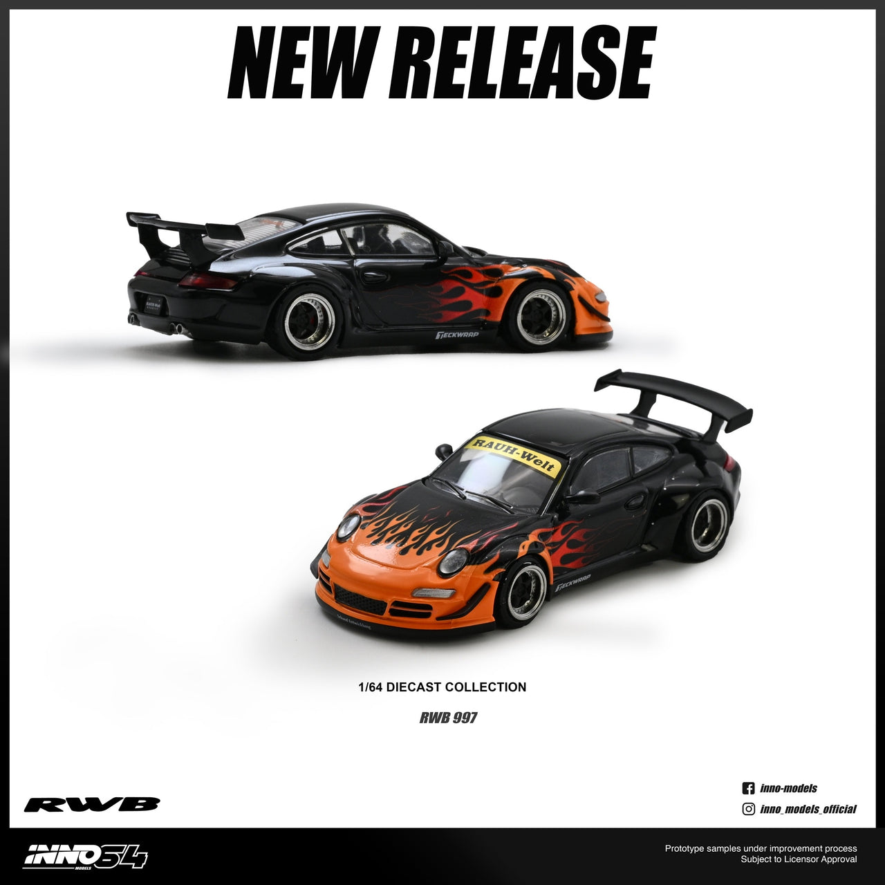 PRE-ORDER) INNO64 1:64 RWB 997 Orange Burning Flame – Little