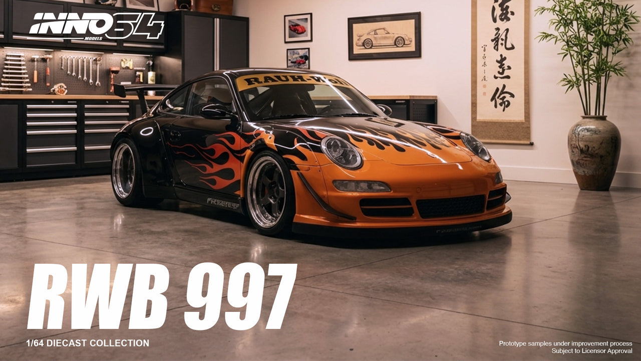 PRE-ORDER INNO64 1:64 RWB 997 Orange Burning Flame